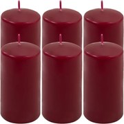 Gyertya készlet 11,5 cm Ø 6 cm 6 db bordó