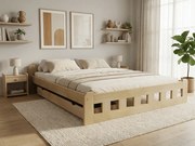 Naomi magasított ágy 140x200 cm, fenyőfa Ágyrács: Léces ágyrács, Matrac: Matrac nélkül