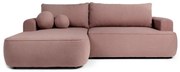 Világos rózsaszín buklé kinyitható sarokkanapé (bal oldali) Quinoa – Bonami Selection