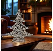 Home KAD45 fém fenyő dekoráció, 160db melegfehér micro LED, 5 m tápvezeték (KAD45)