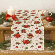 Karácsonyi terítő Karácsonyi rózsa 40 x 170 cm TiaHome