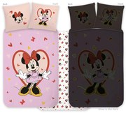Disney Minnie Heart sötétben világító gyerek, ovis ágyneműhuzat 100x135cm, 40x60cm