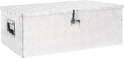 vidaXL ezüstszínű alumínium tárolóláda 90 x 47 x 33,5 cm