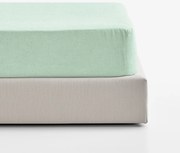 Goldea lenvászon keveréket tartalmazó körgumis lepedő - világos menta 90 x 200 cm