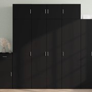 fekete szerelt fa magasszekrény 80 x 42,5 x 185 cm