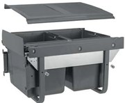 Hulladékgyűjtő GTV Practi Eco 450, szelektív, frontkihúzású, lágy záródás, 2x15 L edénnyel, fedéllel