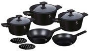 Berlinger Haus 10 részes indukciós edénykészlet matt fekete Monaco Collection