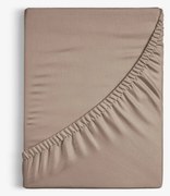 Goldea körgumis pamut lepedő - kávébarna 90 x 200 cm