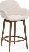 Bézs kárpitozott karfás bárszék (ülésmagasság 66 cm) Konna – Kave Home