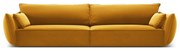 Mustársárga bársony kanapé 248 cm Vanda – Mazzini Sofas