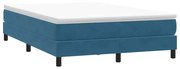 vidaXL sötétkék bársony rugós ágy matrac nélkül 140x210 cm