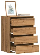 kézműves tölgy szerelt fa fiókos sarokszekrény 60 x 41 x 76 cm