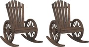 vidaXL 2 db tömör fenyőfa Adirondack hintaszék