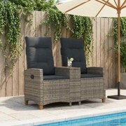 vidaXL Dönthető pad asztallal Szürke és sötétszürke 126 x 65 x 112 cm