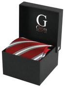 Selyem nyakkendő Giori Milano RS0804, piros és fehér