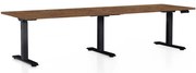 OfficeTech Long állítható magasságú asztal, 260 x 80 cm, fekete alap, silverjack tölgy