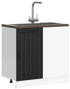 fekete, műfa konyhaszekrény „Lucca”