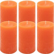 Paraffin gyertya rusztikus 11,5 cm 40 óra 6 db narancssárga