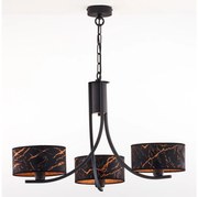 Jupiter 2106- láncon függő csillár ARTHUR 3xE27/15W/230V fekete/narancssárga/márvány dekor