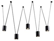 Shilo 9023 - Csillár zsinóron VIWIN 5xGU10/15W/230V pók fekete