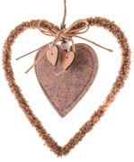 Textil függő szív 16 cm, fleece