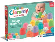 Színes Clemmy puha építőkocka szett 20 db-os Clementoni