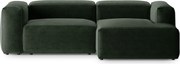 Zöld sarokkanapé (jobb oldali-heverő résszel) Bergamo – Cosmopolitan Design