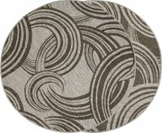 Kerek Zsinóros Szőnyeg Szürke Grafit Kerekekkel Outdoor Brussels átm. 160 cm