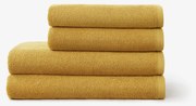 Goldea bordűr nélküli frottír törölköző és fürdőlepedő soft – mustárszínű 50 x 100 cm