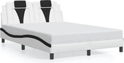 vidaXL fehér és fekete műbőr ágykeret Viana matrac nélkül 140 x 190 cm