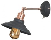 Lámpa Fali lámpatest LORET+ kapcsolóval,7901,AC220-240V,50/60Hz,1*E27,max.40W,átmérő20cm,egyes,fekete