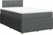 vidaXL sötétszürke szövet rugós ágy matraccal 120 x 200 cm