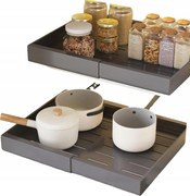 Teleszkópos fiók Kihúzható konyhai fiók Szekrény Fekete Fúrás nélkül