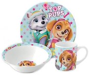 Mancs Őrjárat Girl Stars porcelán étkészlet Díszdobozban