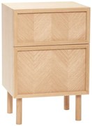 Natúr színű tölgyfa éjjeliszekrény Herringbone – Hübsch