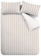 Bézs kétszemélyes pamut ágyneműhuzat 200x200 cm Ashford Stripe – Bianca