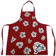 Konyhai kötény pamut virág piros TiaHome