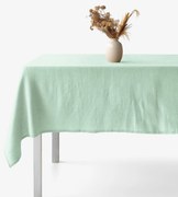 Goldea lenvászon keveréket tartalmazó szögletes terítő - világos menta 80 x 80 cm