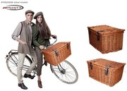 Retro kerékpáros fonott kosár, 30 literes