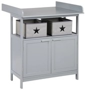 Szürke gyerek komód pelenkázó feltéttel 87x100x75 cm Hamburg – Roba
