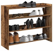 antik fa szerelt fa cipőtartó 80x25x62 cm