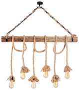 EREBOS zsinóron függő csillár, 6xE27/40W/230V, barna