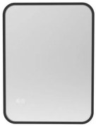 Viva AURA DELTA fürdőszoba tükör - érintőkapcsolóval - FEKETE - LED - SZÖGLETES - 60 x 65 cm