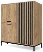 Grata II komód, craft tölgy / fekete