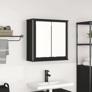 fekete tölgy fürdőszoba fali szekrény tükörrel 60x21x60 cm