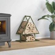 olívazöld hidegen hengerelt acél tűzifatároló 50x25x60 cm