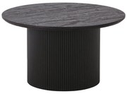 Sötétbarna kerek dohányzóasztal nyárfa dekorral ø 80 cm Boavista – House Nordic