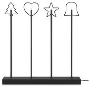 Markslöjd 705255 - Karácsonyi gyertyatartó GINGER 4xE5/0,8W/12V fekete