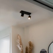 Modern mennyezeti lámpa fekete 2-lámpás állítható téglalap alakú - Jeana