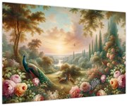 Kép - Pávák a kertben (90x60 cm)